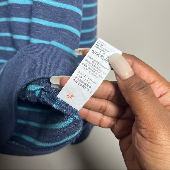 LL Bean Men Lakewashed Sweater Large Blue Stripe Pocket Crewneck Pullover Gorp - Picture 6 of 10